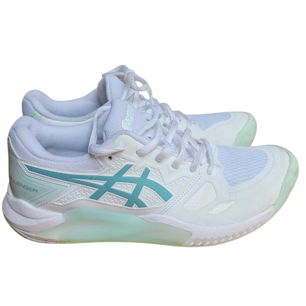 ASICS GEL Challenger 13 Women's Size 8 White Teal Mint Tennis Shoes 1042A164